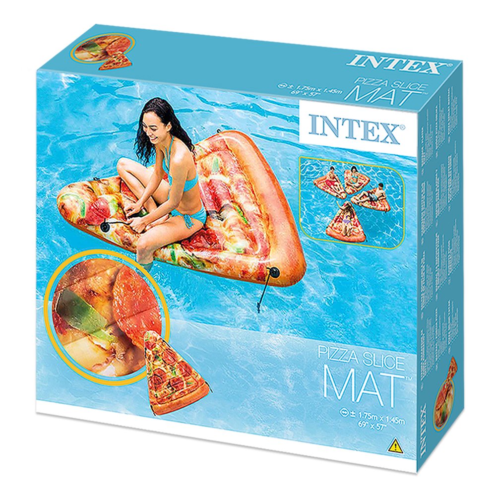 Materassino Gonfiabile Stampa Realistica Pizza Intex Mare Piscina 145x175cm  