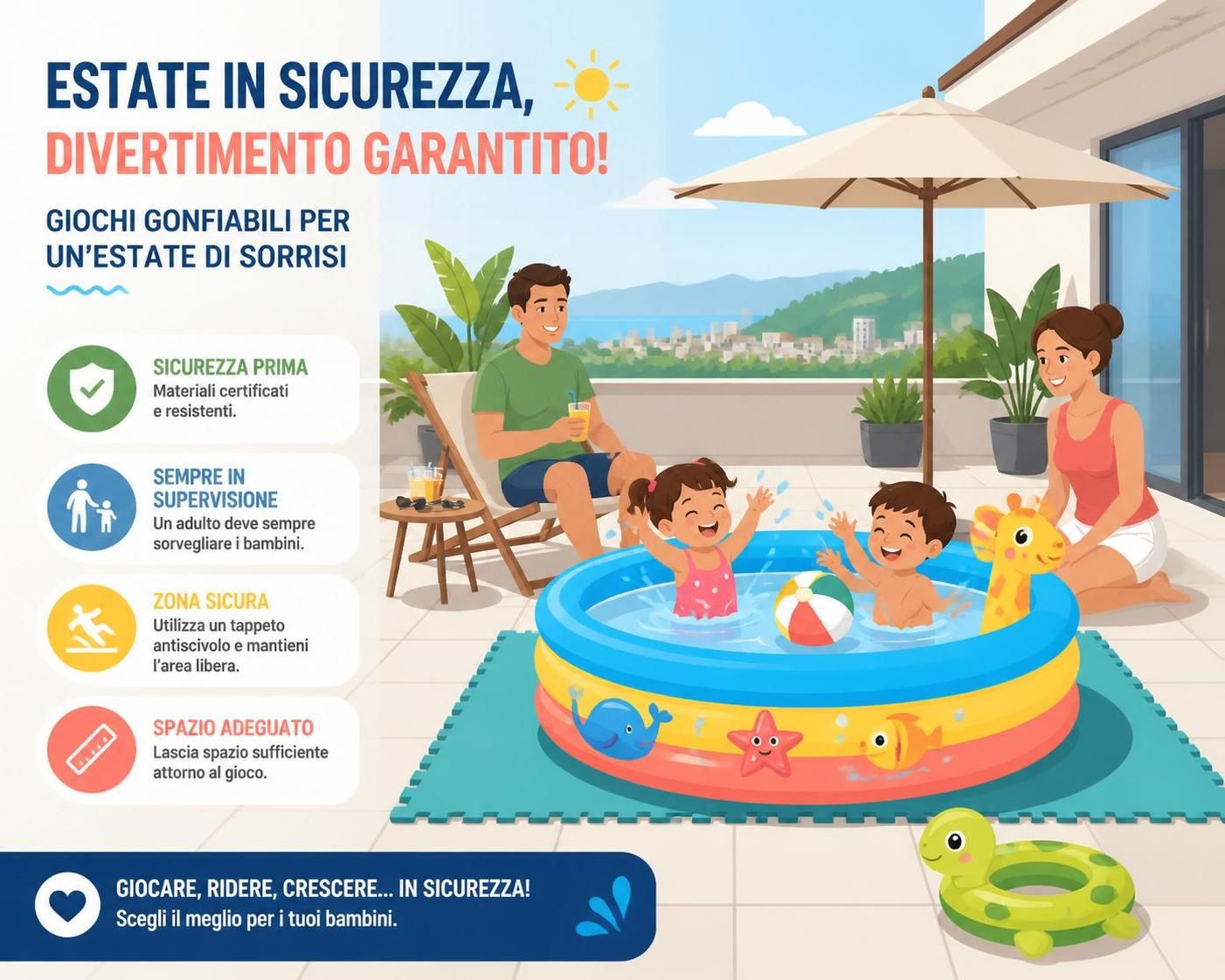 scopri la guida definitiva alla sicurezza per gonfiabili e piscine per bambini, con consigli su prodotti intex e giochi estivi per un divertimento sicuro e spensierato.