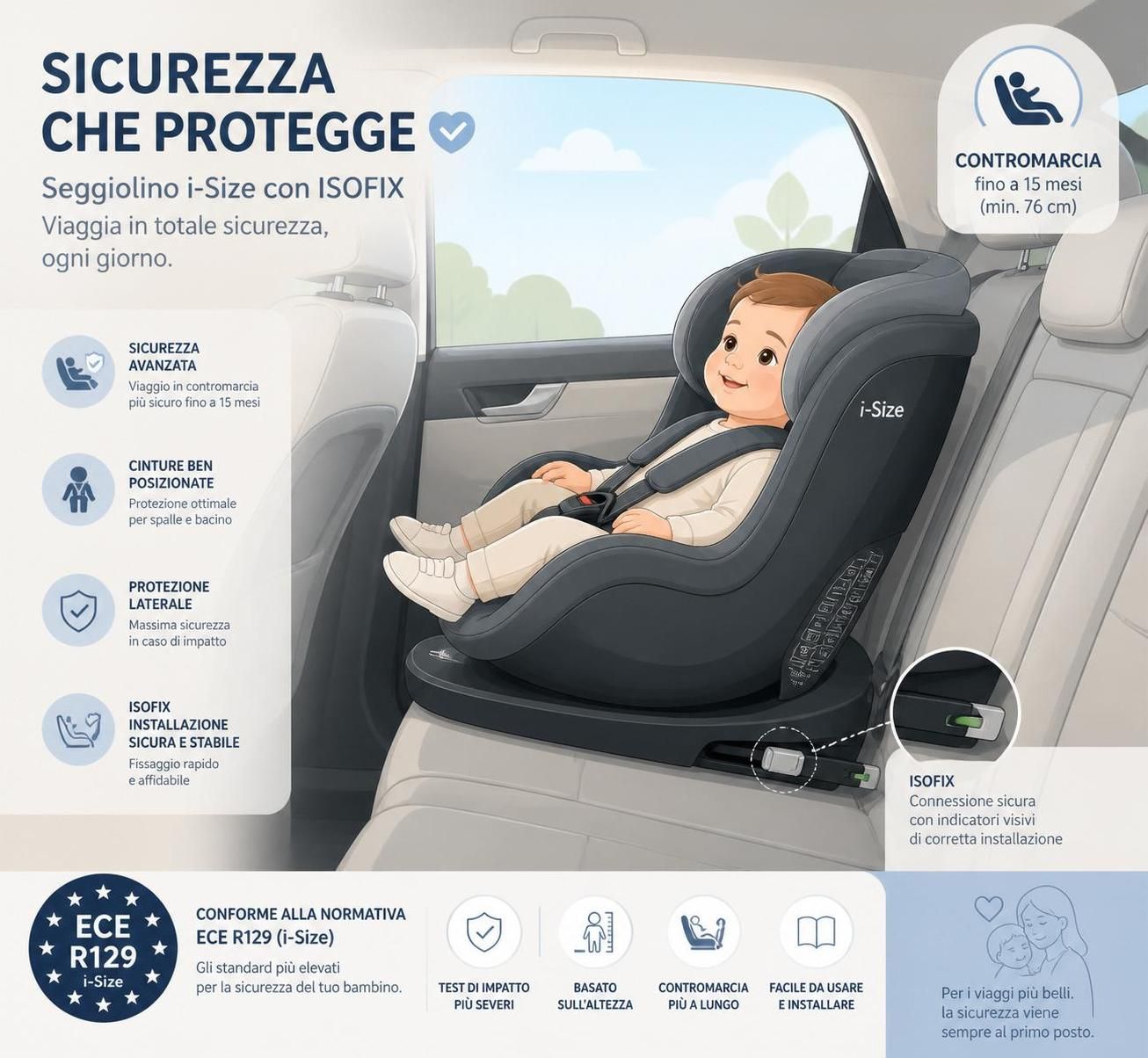 scopri la guida completa alla normativa i-size sui seggiolini auto, per garantire la massima sicurezza ai bambini in base a gruppi e età.